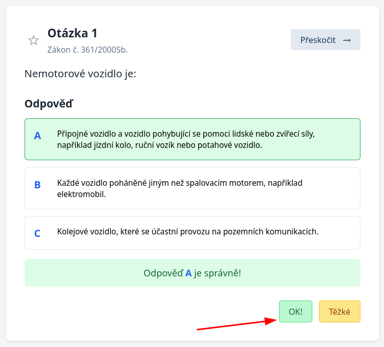 Příklad hodnocení odpovědi
